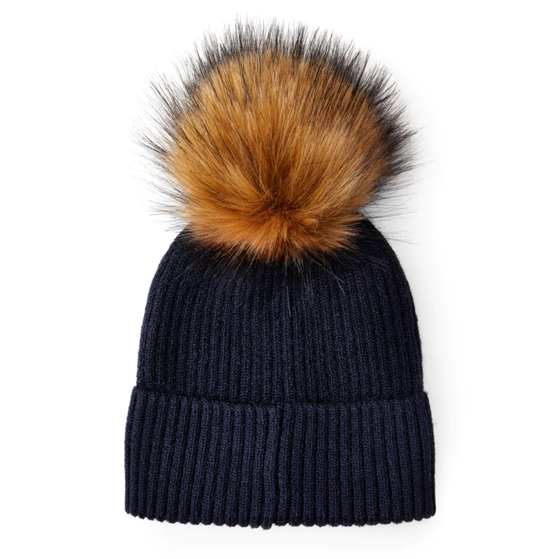 Holland Cooper Burghley Bobble Hat - Ink Navy-1